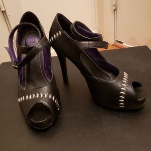 T.U.K peep toe heels